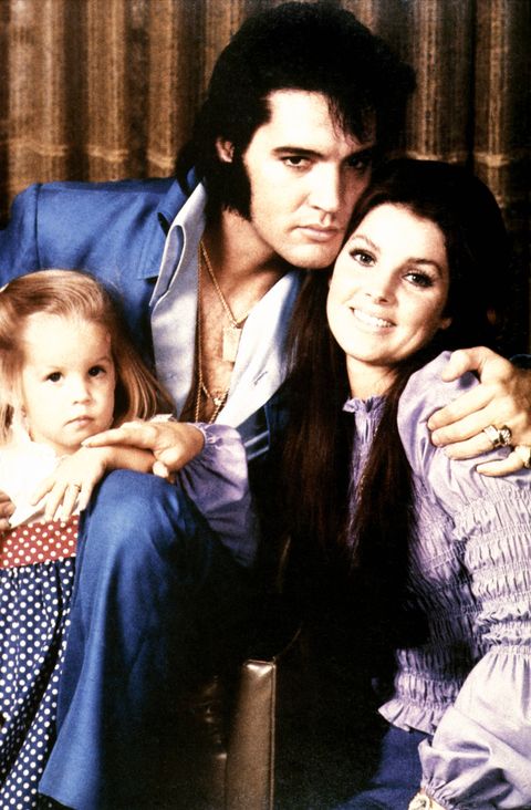 united states   january 01  australia out usa  photo of lisa marie presley and priscilla presley and elvis presley, with his wife priscilla and daughter lisa marie   c1970  photo by gab archiveredferns