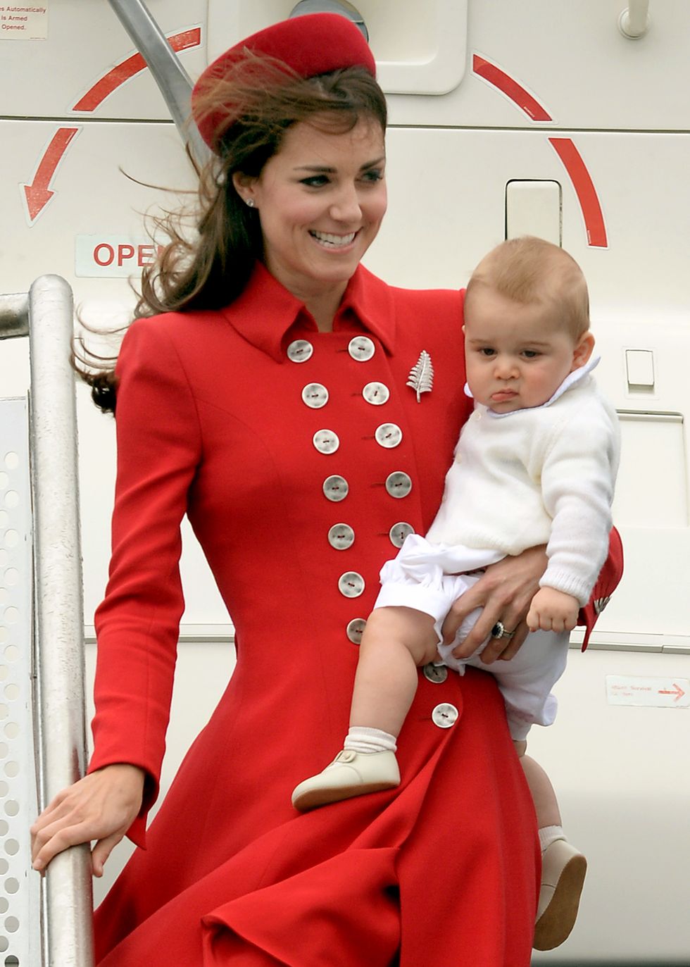 Red, Clothing, Child, Outerwear, Flight attendant, Sleeve, Christmas eve, Toddler, Costume, Uniform, 