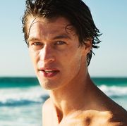 Barechested, Summer, Chin, Vacation, Surfer hair, Jaw, Human, Sea, Fun, Muscle, 