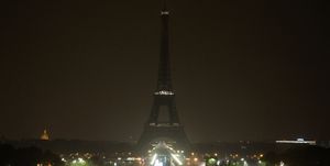 France's Eiffel Tower goes dark for Las Vegas.