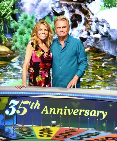 orlando, fl   october 10  wheel of fortune hosts vanna white l and pat sajak attend a taping of the wheel of fortunes 35th anniversary season at epcot center at walt disney world on october 10, 2017 in orlando, florida  photo by gerardo moragetty images