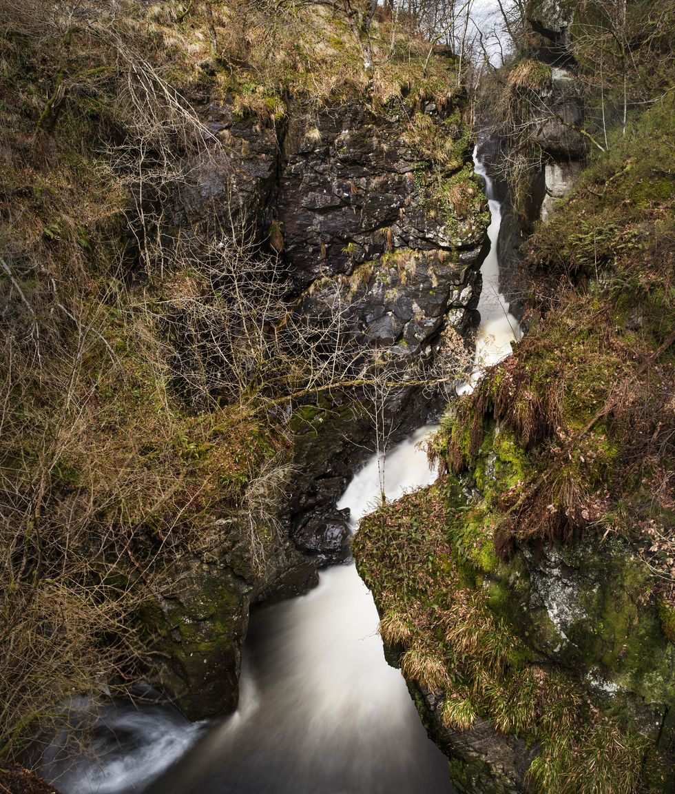 waterfall near crieff and comrie, perthshire, scotland