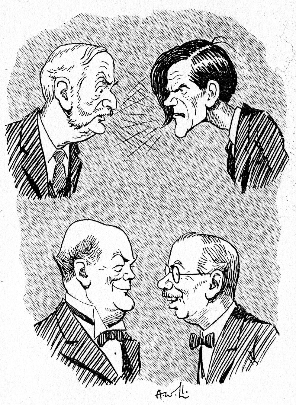 A dispute between George Lansbury, James Maxton, Lord Hailsham and James Henry Thomas.