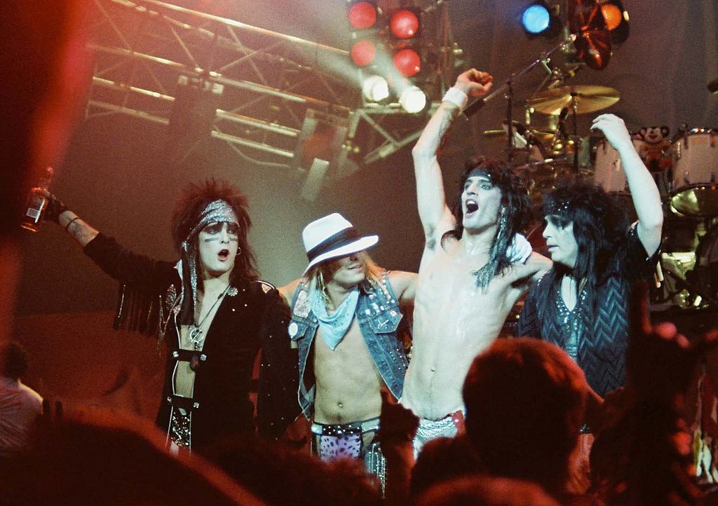 Motley Crue photographed backstage at the Hartford Civic Center in