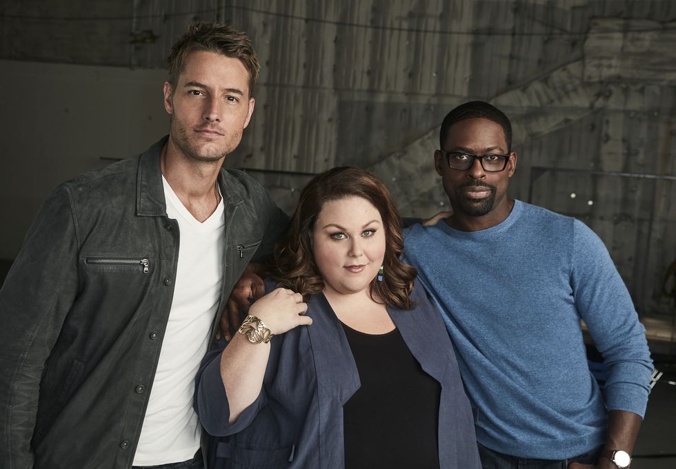 Justin Hartley as Kevin, Chrissy Metz as Kate, Sterling K Brown as Randall on This Is Us.