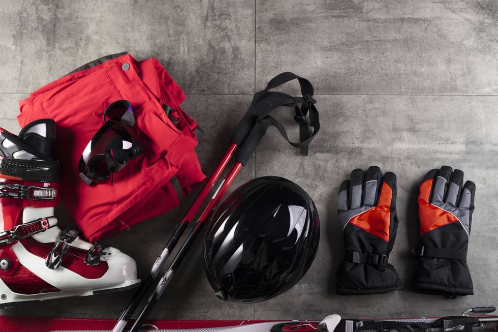 Red, Footwear, Shoe, Ski boot, Hiking equipment, Carmine, Athletic shoe, Sports equipment, 