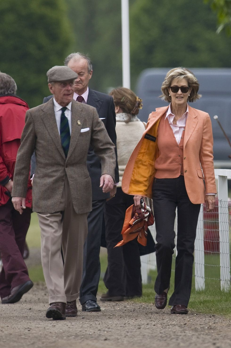 windsor, england   may 14  hrh prince phillip, duke of edinburgh arrives with lady brabourne to watch riding for the disabled class on the second day of the windosr horse show  on may 14, 2009 in windsor, england  photo by marco secchigetty images