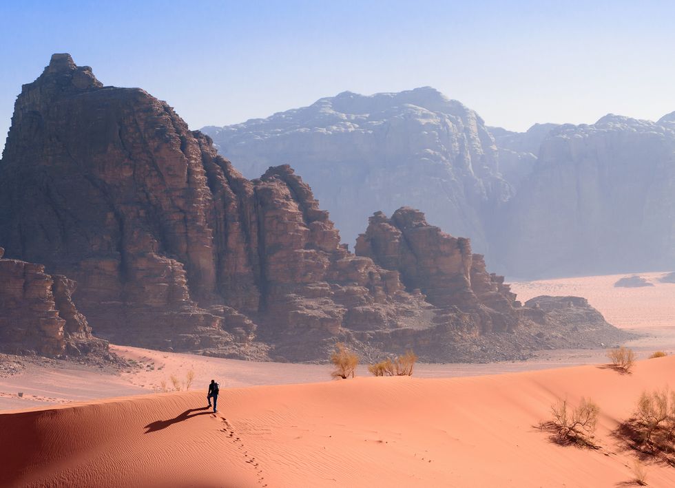 Hiking Through the Desert in Wadi Rum