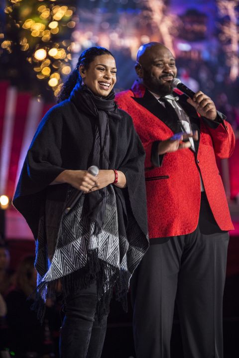 los angeles, ca   november 12  jordin sparks and ruben studdard perform the california christmas at the grove on november 12, 2017 in los angeles, california  photo by harmony gerberwireimage