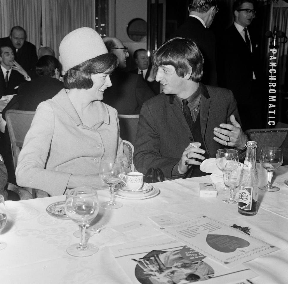 ringo starr chats with smiling stage star maggie smith