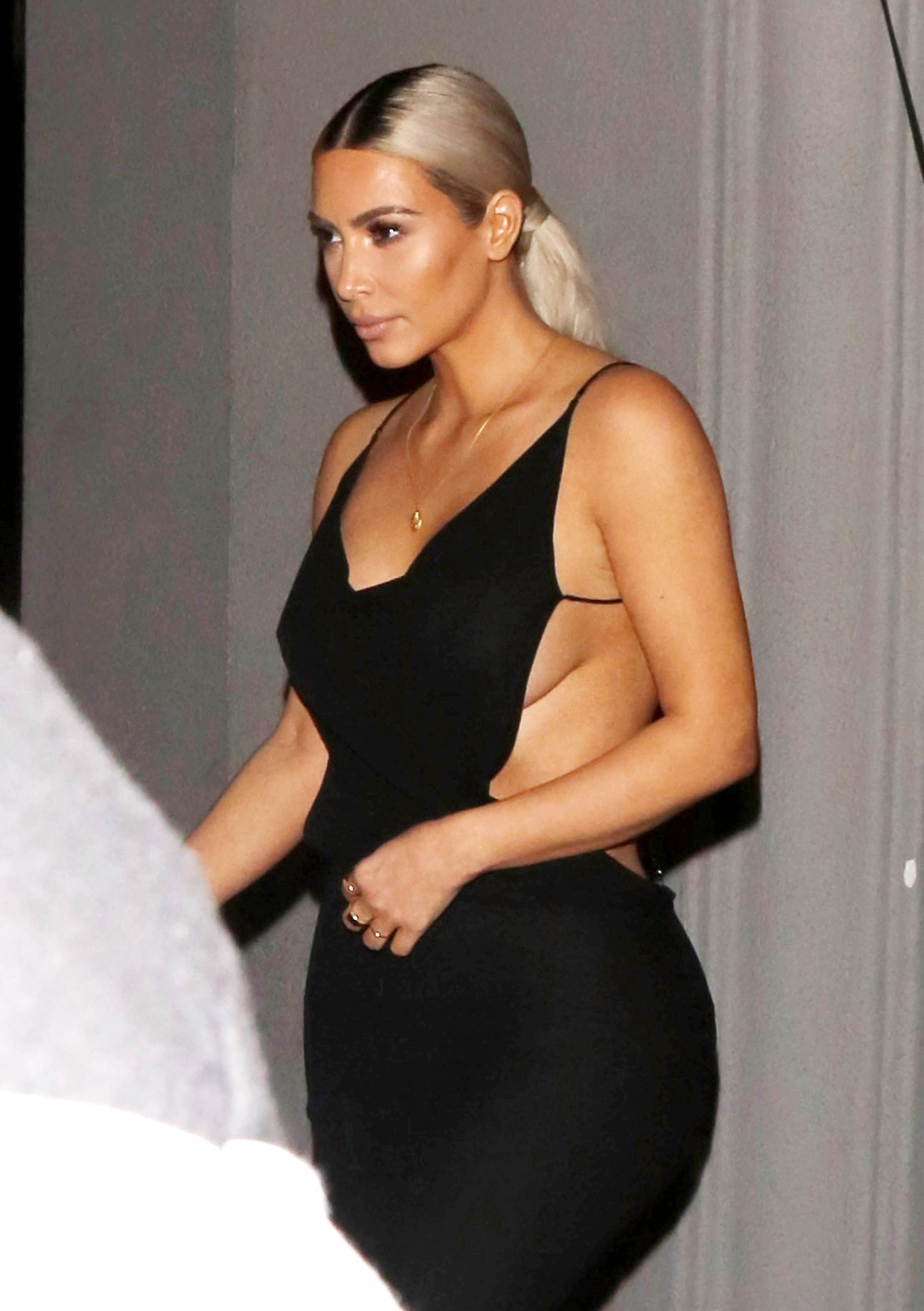 2400px x 3404px - Kim Kardashian Is Rocking Some Serious Side Boob in This Skintight Sheer  Dress