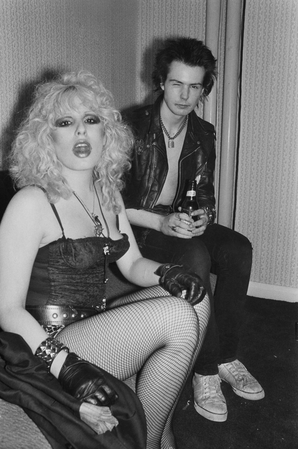 Sid Vicious and Nancy Spungen backstage at the Electric Ballroom in London on August 15, 1978