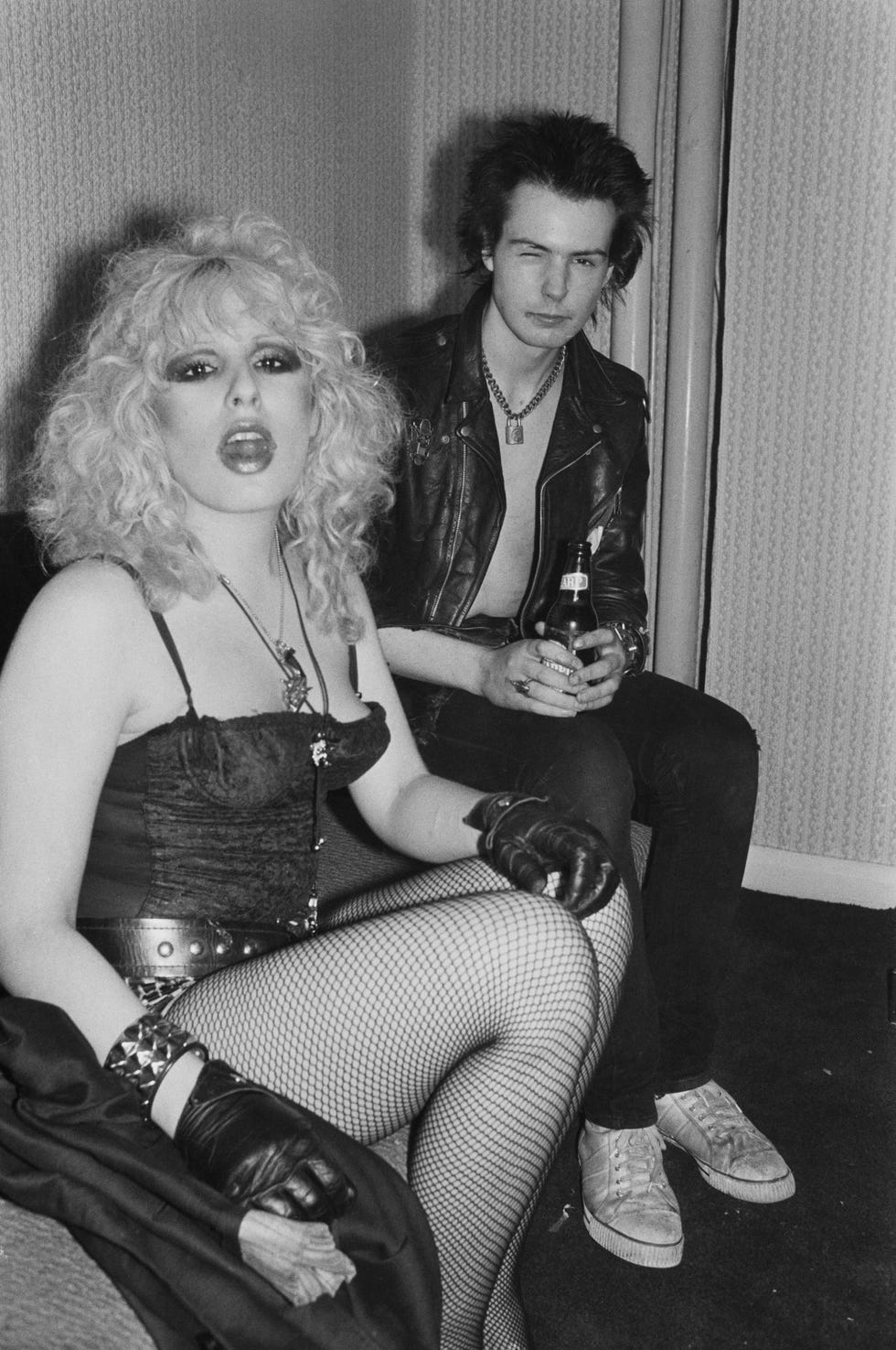 Sid Vicious and Nancy Spungen backstage at the Electric Ballroom in London on August 15, 1978