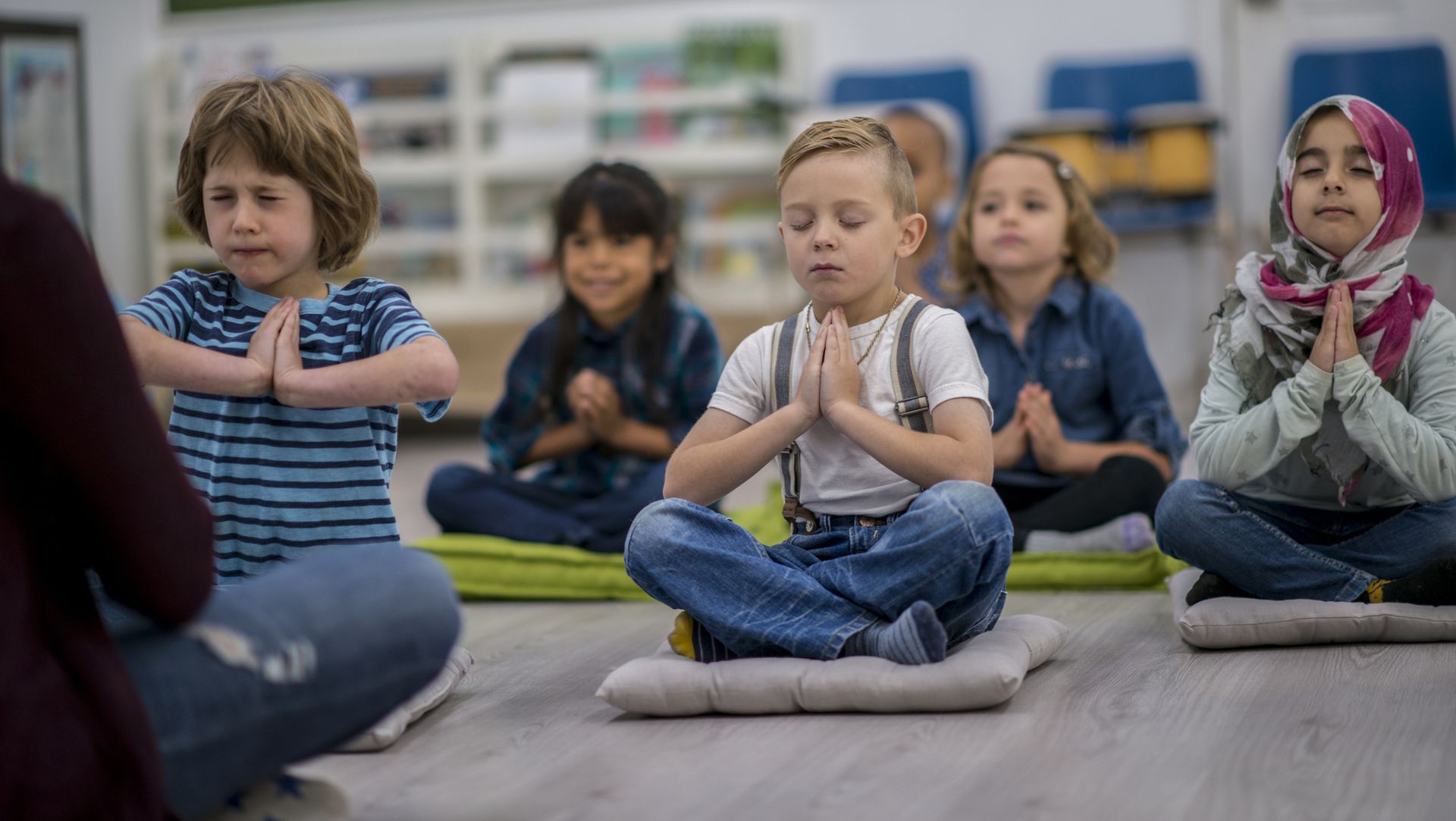 mindfulness for toddlers - meditating in class