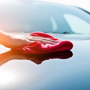 hand drying the vehicle hood