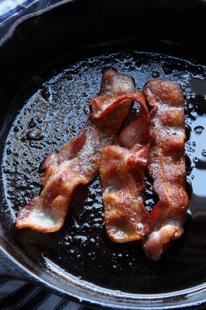 bacon cooked in skillet