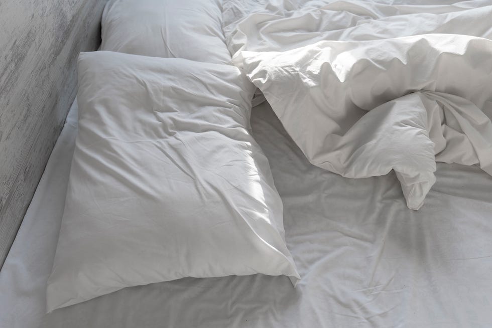 Used linens, bed sheet and pillows messed up used linens, bed sheet and pillows messed up