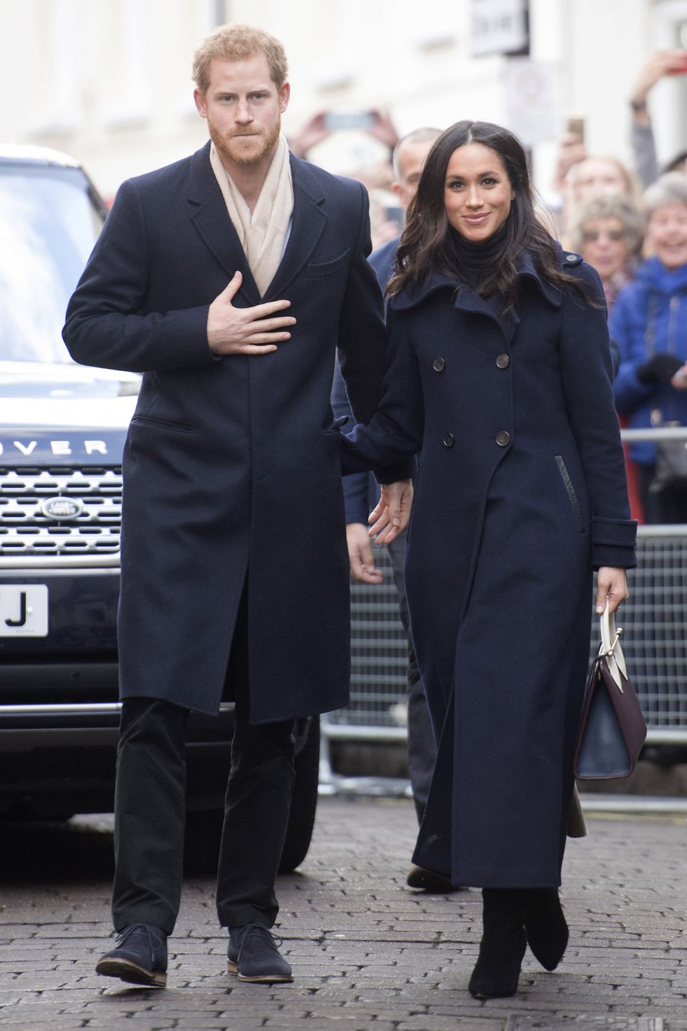 nottingham, england   december 01  prince harry and his fiancee, us actress meghan markle, visit nottingham for their first official public engagement together  on december 1, 2017 in nottingham, england  prince harry and meghan markle announced their engagement on monday 27th november 2017 and will marry at st georges chapel, windsor in may 2018  photo by jeremy selwyn   wpa poolgetty images
