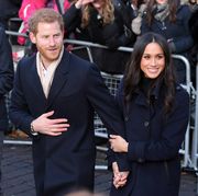 nottingham, england   december 01  prince harry and fiancee meghan markle attend the terrence higgins trust world aids day charity fair at nottingham contemporary on december 1, 2017 in nottingham, england prince harry and meghan markle announced their engagement on monday 27th november 2017 and will marry at st georges chapel, windsor castle in may 2018  photo by karwai tangwireimage