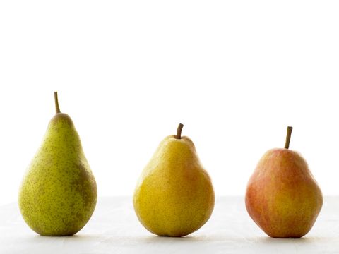 Three Pears Against White Background