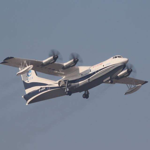 AG600 taking off from Jinwan Civil Aviation Airport.
