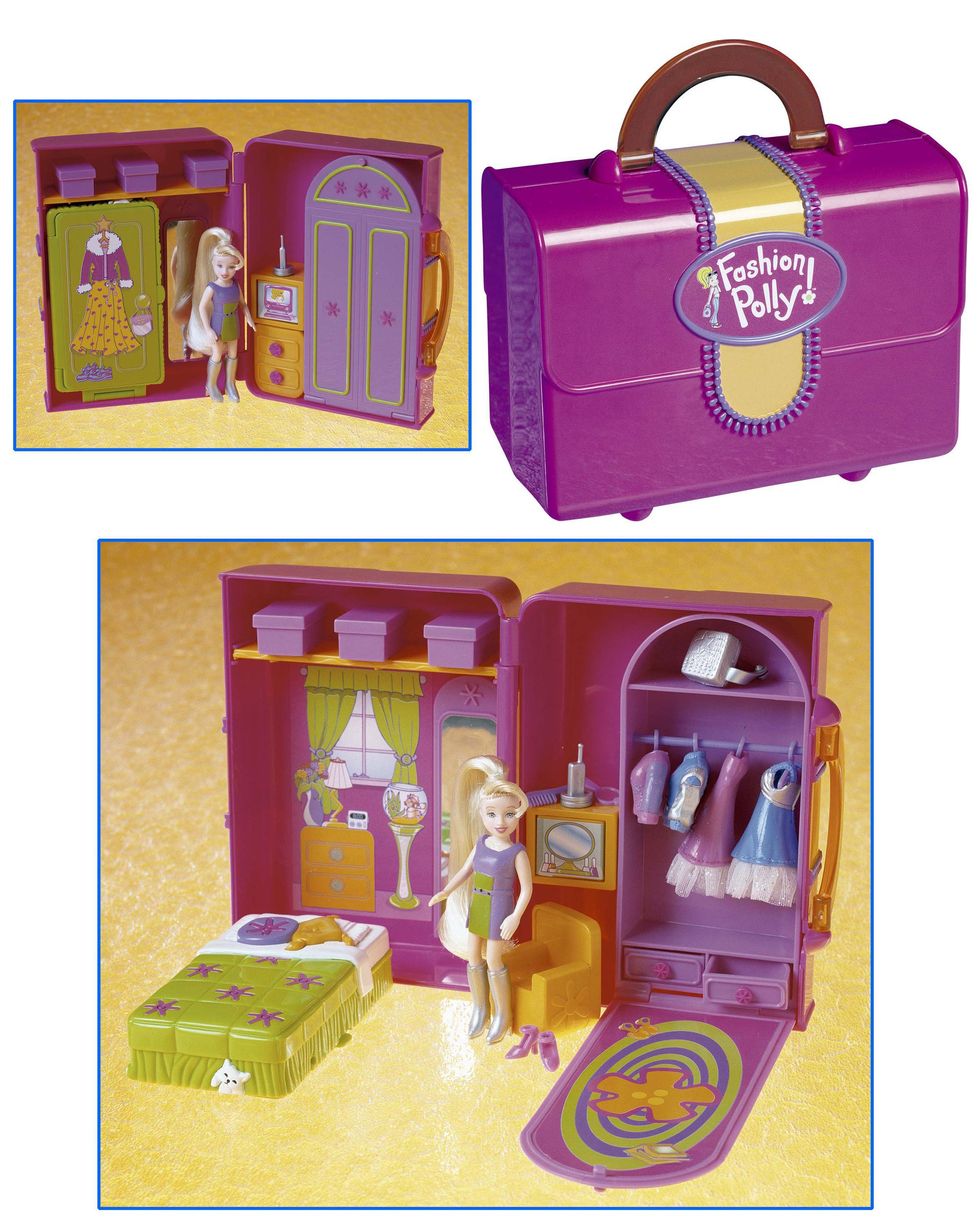 398408 16 mattels polly super stylin bedroom is on display in an undated photo the toy is advertised to look like a pink purse but opens to a bedroom packed with a polly pocket, polly stretch clothes and accessories polly super stylin bedroom is expected to be one of the best selling toys for the 2001 holiday season photo by mattelgetty images