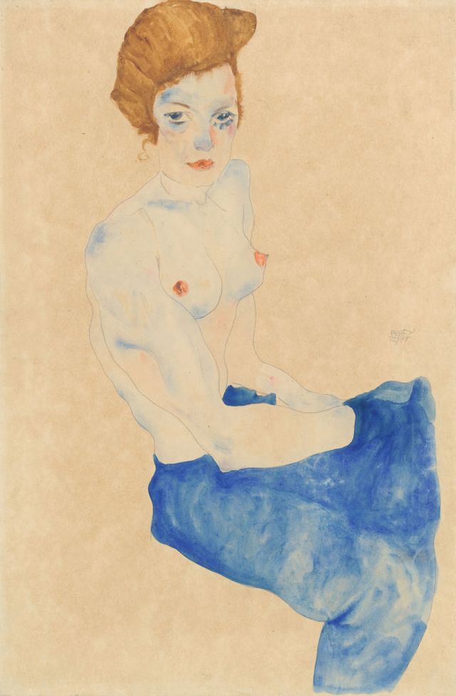 Blue, Drawing, Sketch, Illustration, Watercolor paint, Painting, Art, Fashion illustration, Figure drawing, Artwork, 