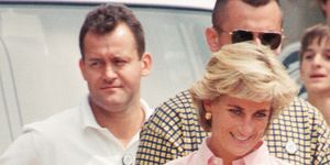 paul burrell left, in the background in the white shirt and black trousers, butler to diana, princess of wales as she makes a three day visit to bosnia   herzegovina as part of her campaign to raise awareness about the devastating effects landmines have on peoples lives and to call for a complete ban on the production, sale and use of land mines the trip was organised by the american based landmine survivors network picture taken 10th august 1997 photo by kent gavinmirrorpixgetty images
