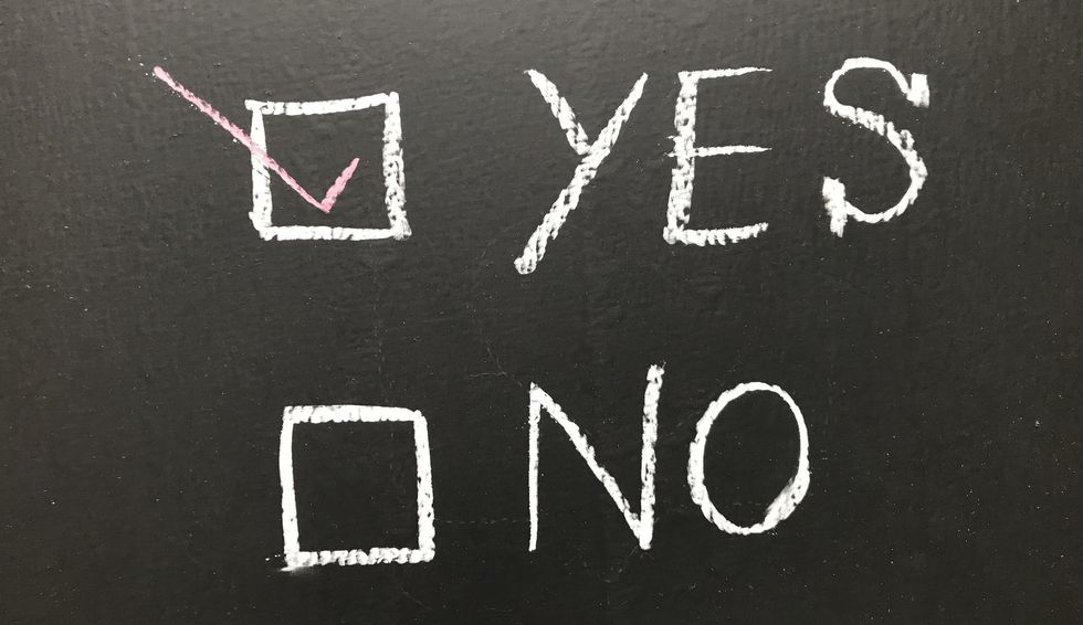 Yes or No on black board