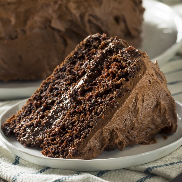 sweet homemade dark chocolate layer cake for dessert
