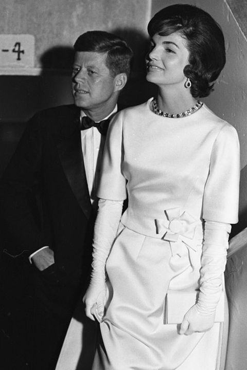 american president john f kennedy 1917   1963 and his wife first lady jacqueline kennedy 1929   1994, in a dress designed by oleg cassini, attend an inaugural event, washington dc, january 20, 1961 photo by paul schutzerthe life picture collection via getty images