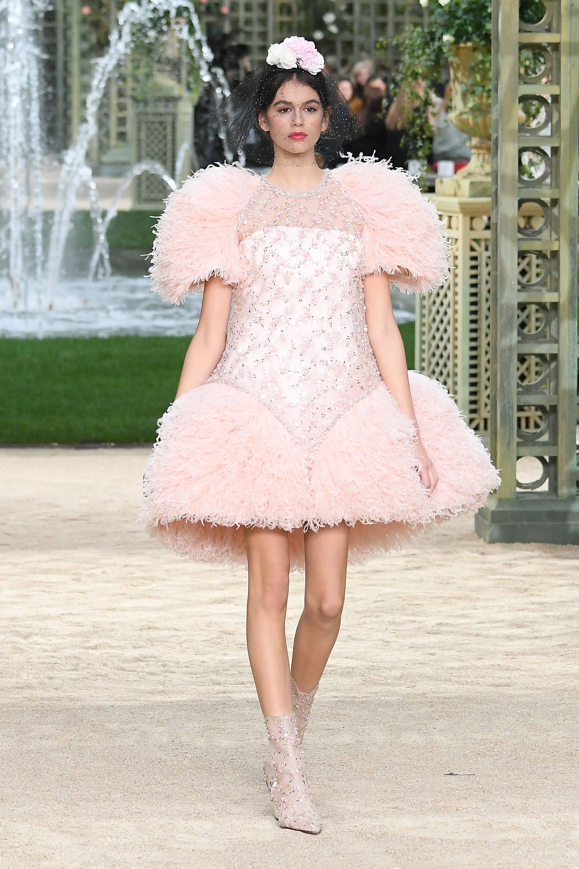 Kaia Gerber Walks First Couture Show at Chanel Couture Spring 2018 - Chanel  Couture Spring 2018 Show Paris