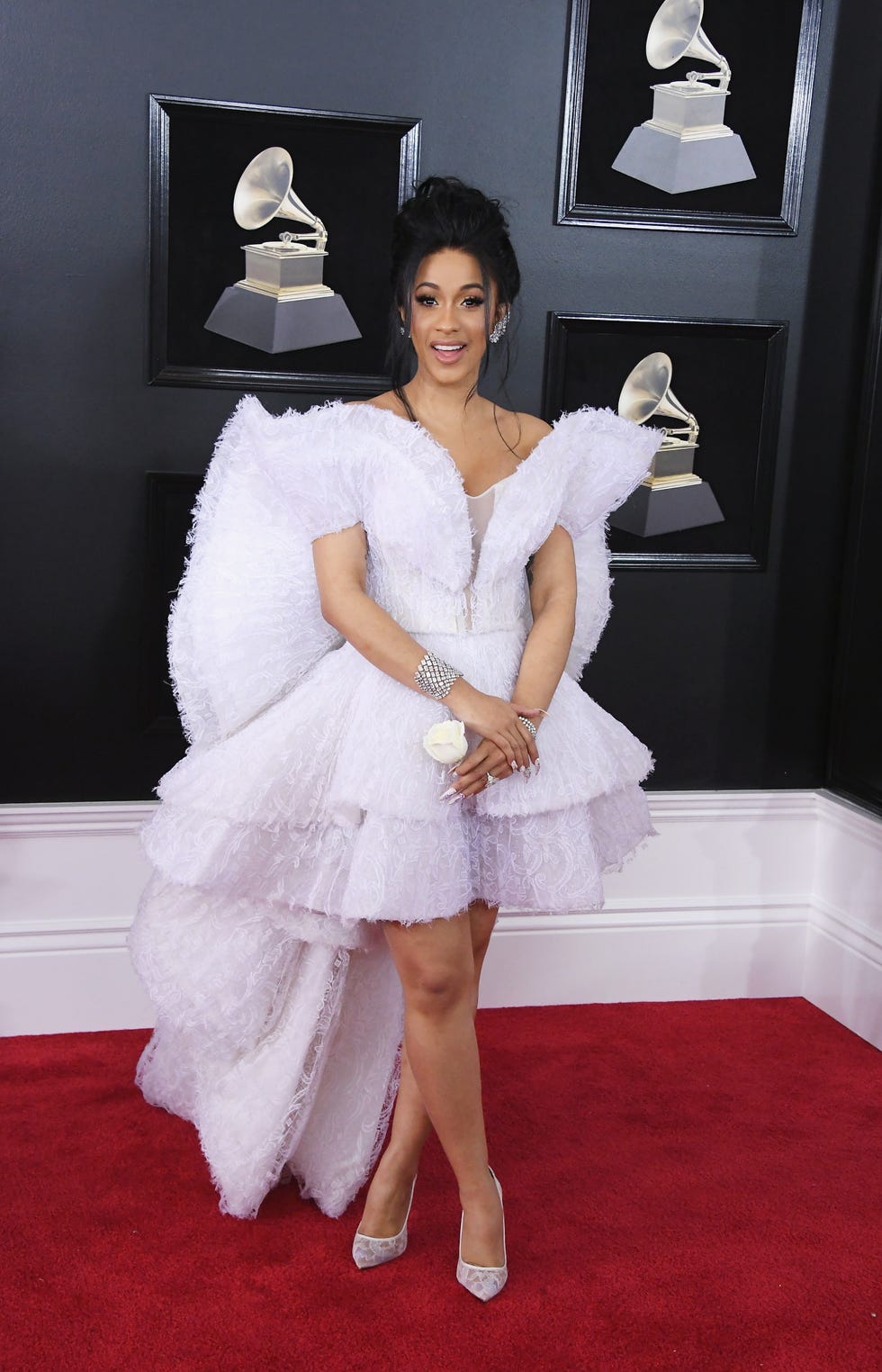 new york, ny   january 28  recording artist cardi b attends the 60th annual grammy awards at madison square garden on january 28, 2018 in new york city  photo by steve granitzwireimage