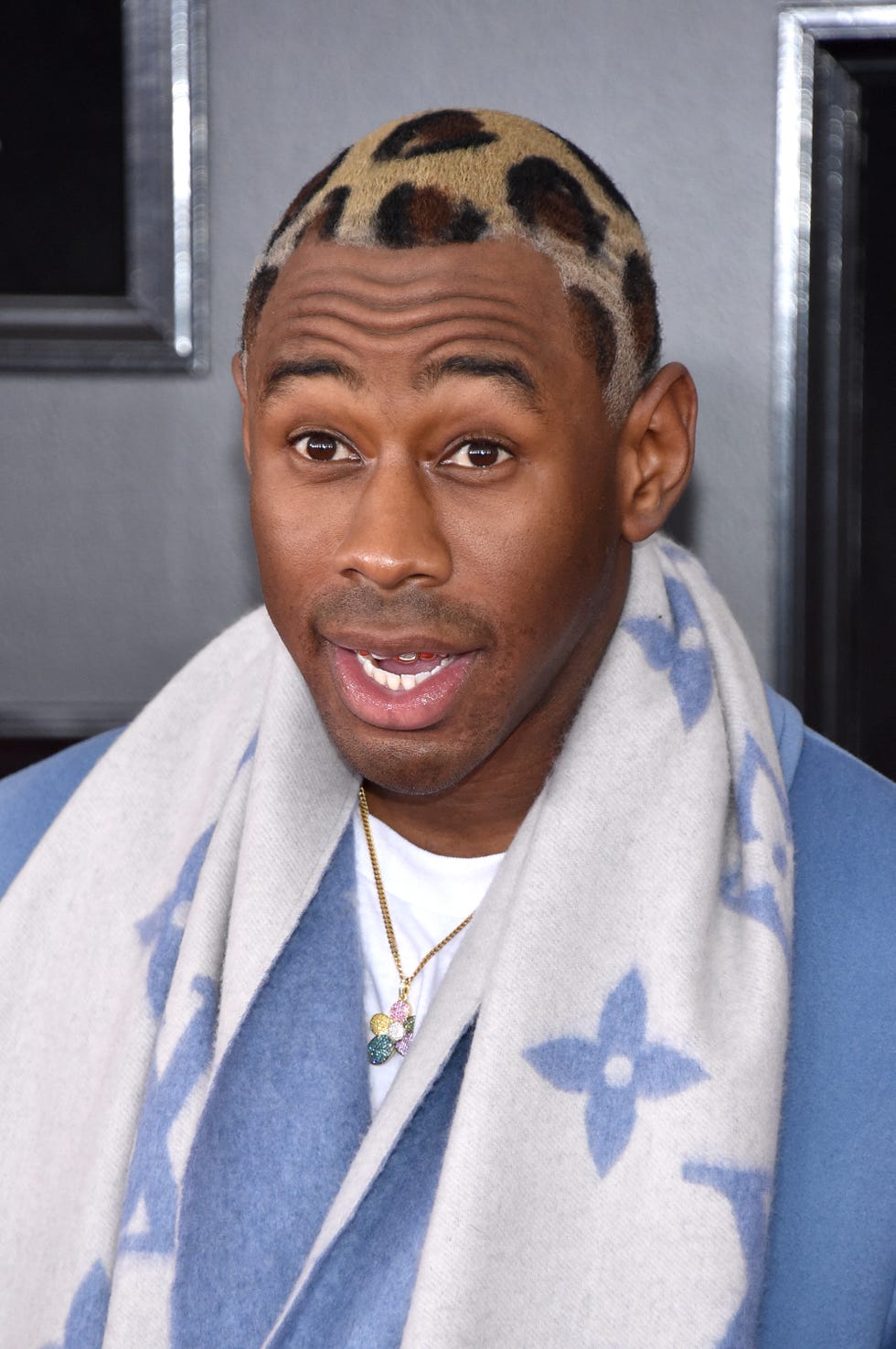 Tyler, the Creator debuts leopard hair at Grammys