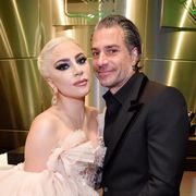 new york, ny   january 28  recording artist lady gaga and agent christian carino embrace backstage at the 60th annual grammy awards at madison square garden on january 28, 2018 in new york city  photo by kevin mazurgetty images for naras