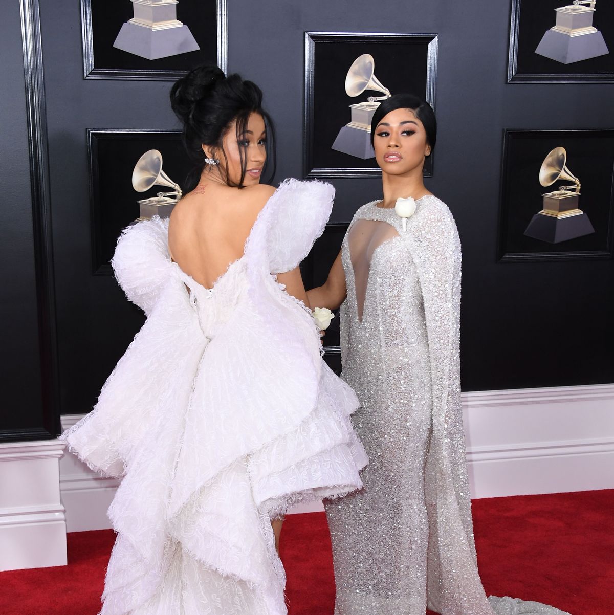 Cardi B and Her Sister Hennessy Won the Grammys Red Carpet