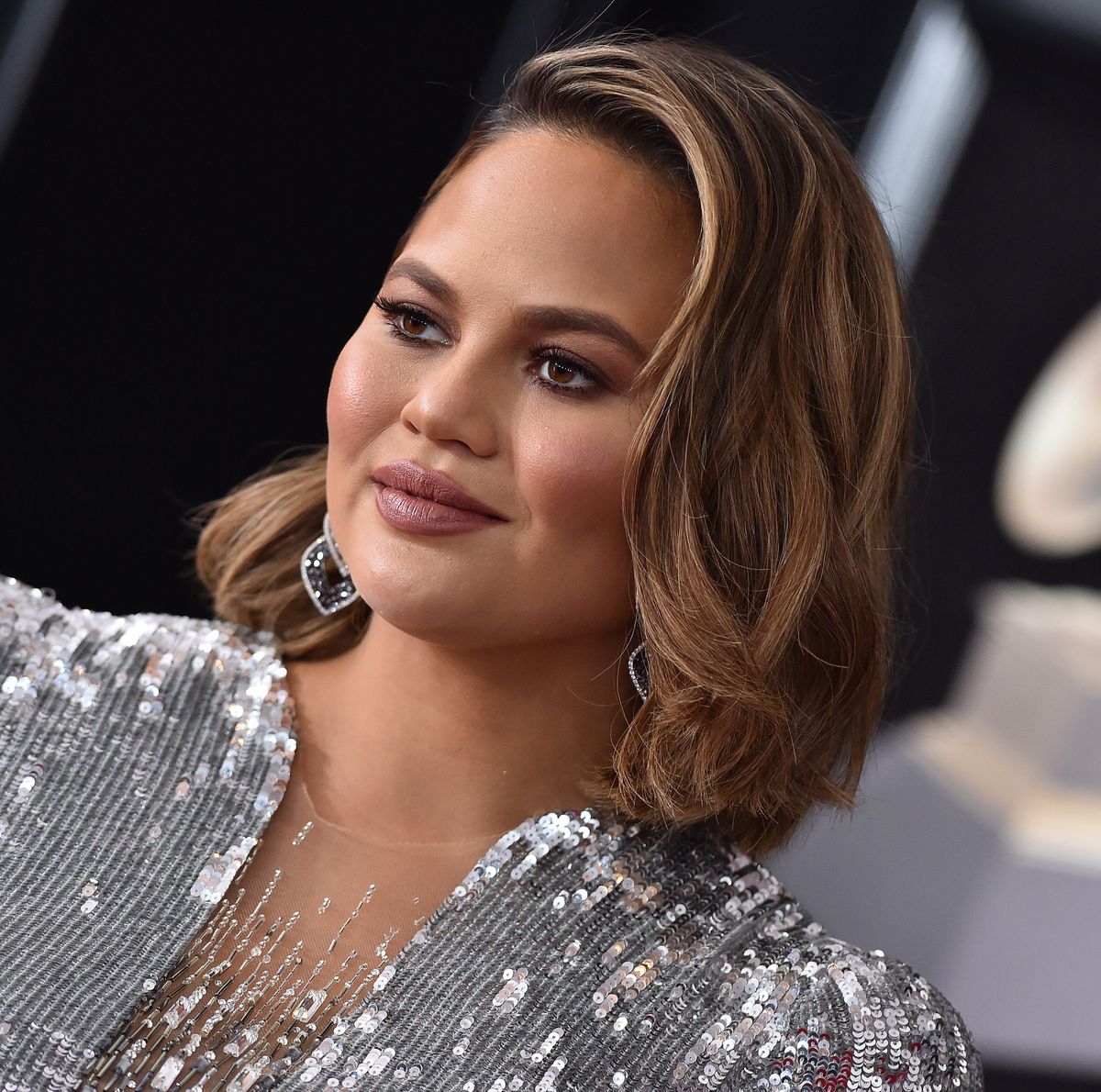 new york, ny   january 28  model chrissy teigen attends the 60th annual grammy awards at madison square garden on january 28, 2018 in new york city  photo by axellebauer griffinfilmmagic