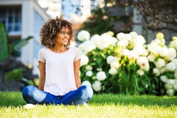 relaxing woman outdoors