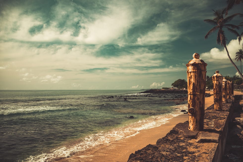 Sky, Sea, Beach, Shore, Ocean, Coast, Horizon, Cloud, Wave, Tree, 