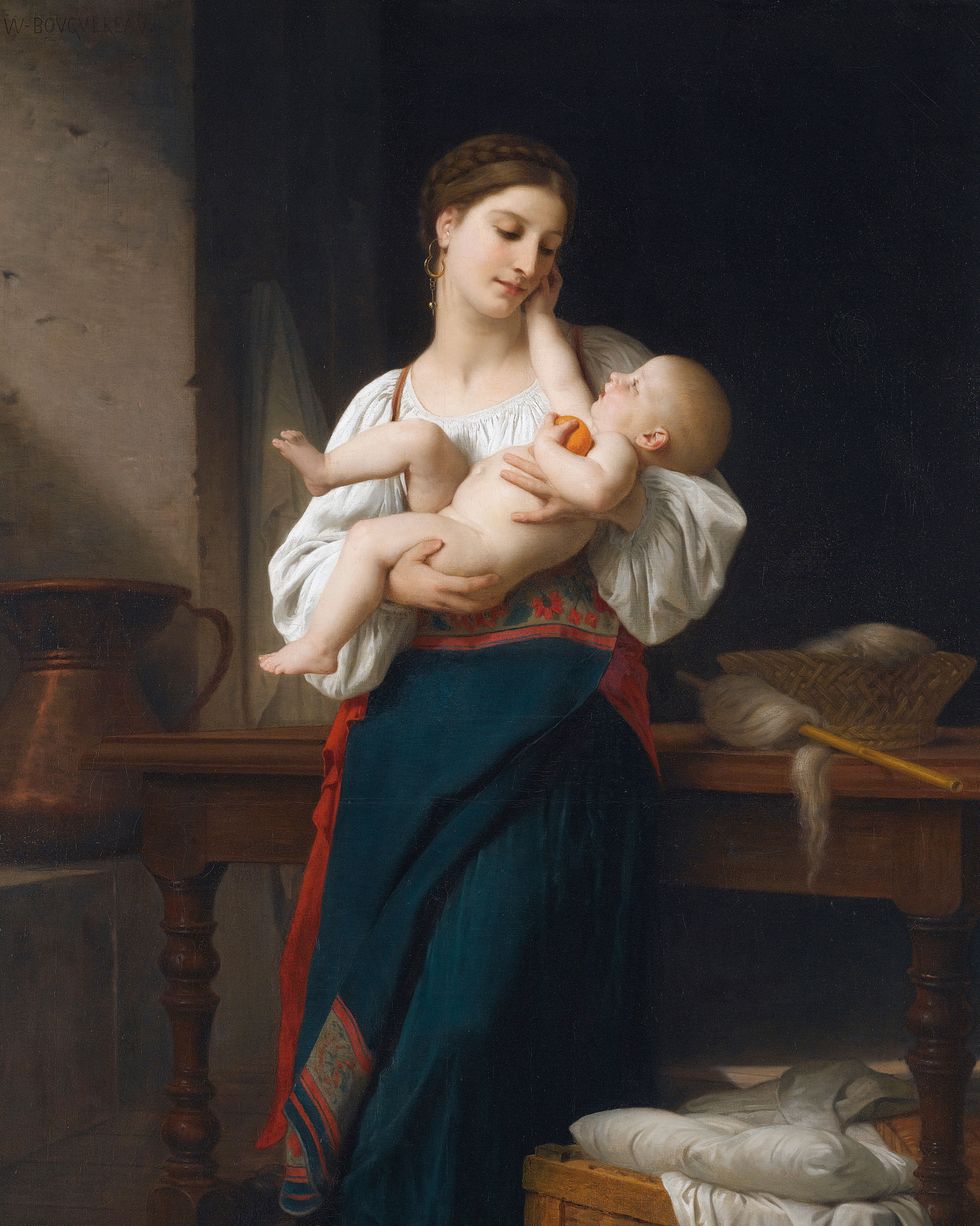 painted image of woman with child