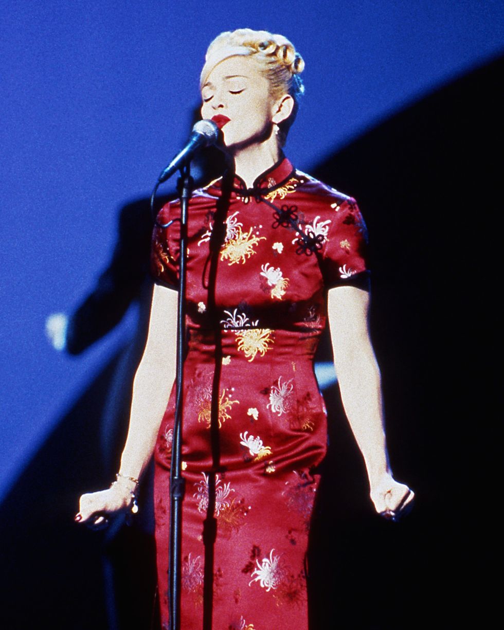 los angeles january 30 madonna performs take a bow on the 22nd american music awards on january 30, 1995 in los angeles, california photo by joan adlengetty images
