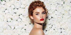 Red lipstick for brides