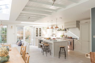 White, Room, Property, Ceiling, Furniture, Interior design, Building, House, Home, Floor, 