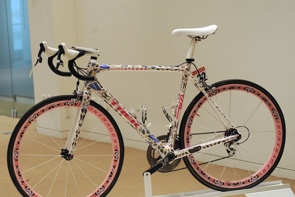 a trek madone bicycle, decorated by damien hirst