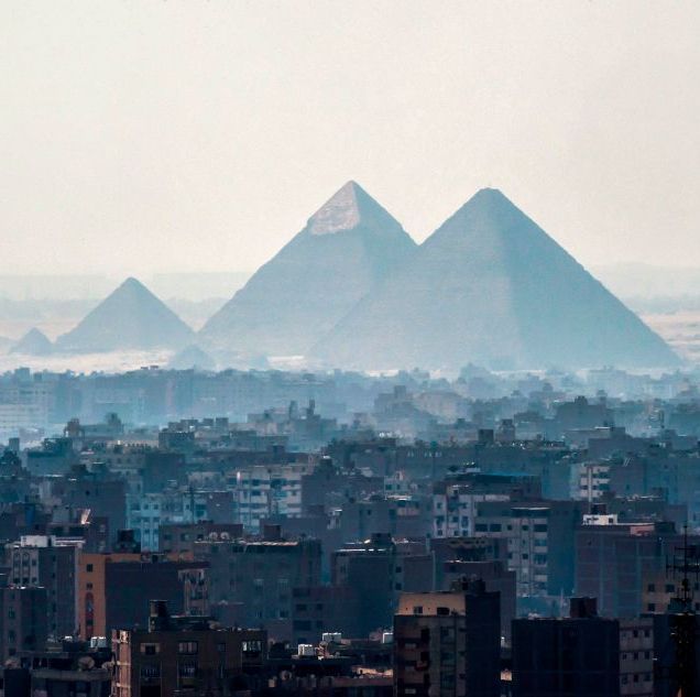 a picture taken on february 28, 2018 shows a view of the pyramids of giza on the southwestern outskirts of the egyptian capital cairo photo by khaled desouki afp photo credit should read khaled desoukiafp via getty images