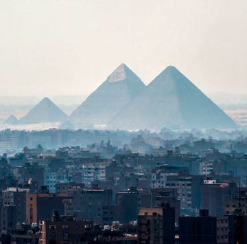 a picture taken on february 28, 2018 shows a view of the pyramids of giza on the southwestern outskirts of the egyptian capital cairo photo by khaled desouki afp photo credit should read khaled desoukiafp via getty images