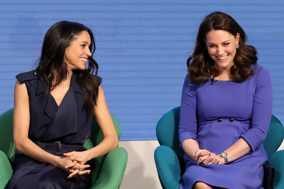 london, england   february 28  meghan markle and catherine, duchess of cambridge attend the first annual royal foundation forum held at aviva on february 28, 2018 in london, england under the theme making a difference together, the event will showcase the programmes run or initiated by the royal foundation  photo by chris jackson   wpa poolgetty images