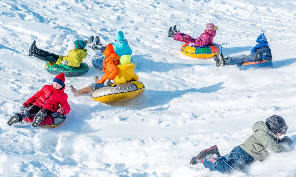 Snow, Geological phenomenon, Playing in the snow, Fun, Winter, Recreation, Arctic, Tubing, Ice, Vehicle, 