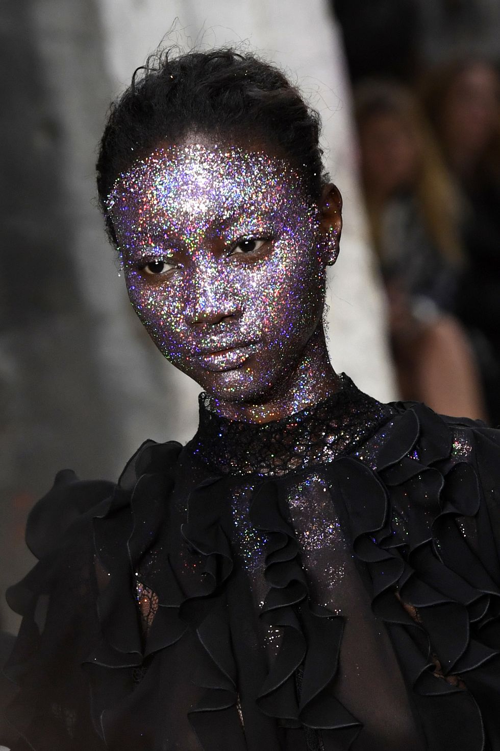 Giambattista Valli Models Wear Glitter Makeup on the Fall 2018 Runway