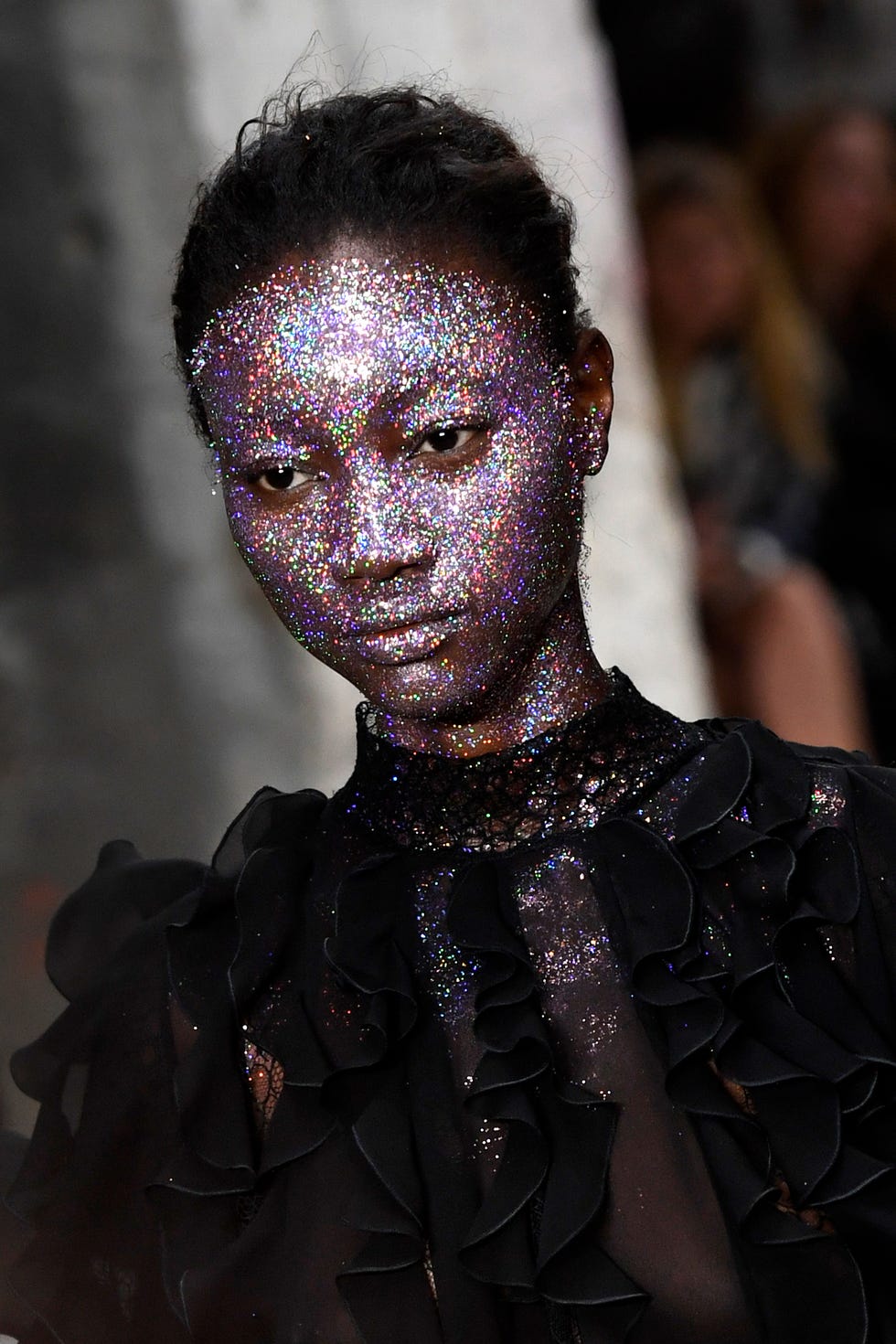 Giambattista Valli Models Wear Glitter Makeup on the Fall 2018 Runway